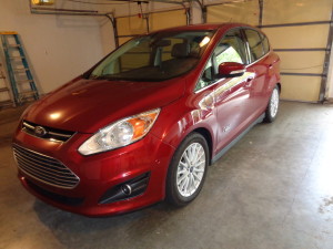 The 2014 Ford C-Max Energi, shut down by a punctured tire. (Bud Wells photos)