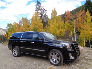 The 2015 Cadillac Escalade ESV partway up the drive to Guanella Pass. (Bud Wells photo)
