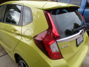 Taillights add prominence to the rear of Fit.