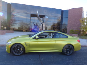 A yellow/gold finish adds flair to 2015 BMW M4 Coupe. (Bud Wells photos)