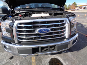 The large new five-bar grille in the 2015 Ford F-150. (Bud Wells photo)