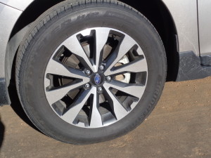 Eighteen-inch alloy wheels on the new Outback.