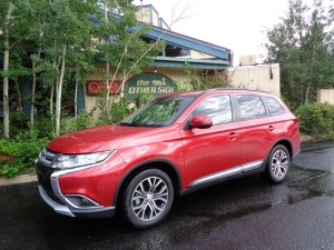 The 2016 Mitsubishi Outlander outside The Other Side Restaurant in Estes Park. (Bud Wells photo)
