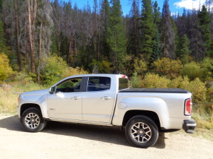 A twisting gravel road was excellent test for the 2015 GMC Canyon 4WD Crew Short Box. (Bud Wells)