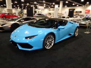 The 2016 Lamborghini Huracan Spyder, with V-10 power and finished in sky blue exterior, starts at $275,000 in price. (Bud Wells)