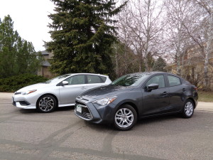 The 2016 Scion iM hatchback, left, and the iA four-door. (Bud Wells photo)