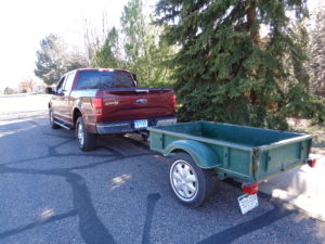 A small trailer is hitched for testing of Ford F-150’s Pro Trailer Backup Assist system. (Dale Wells photo)