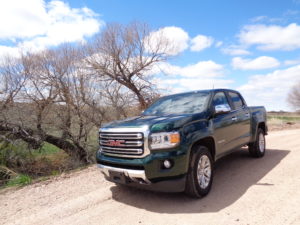The 2016 GMC Canyon turbodiesel sits along a gravel road west of Hereford. (Bud Wells)