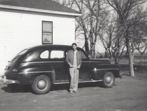 Bud's  first car: a 1948 Ford V-8 two-door sedan